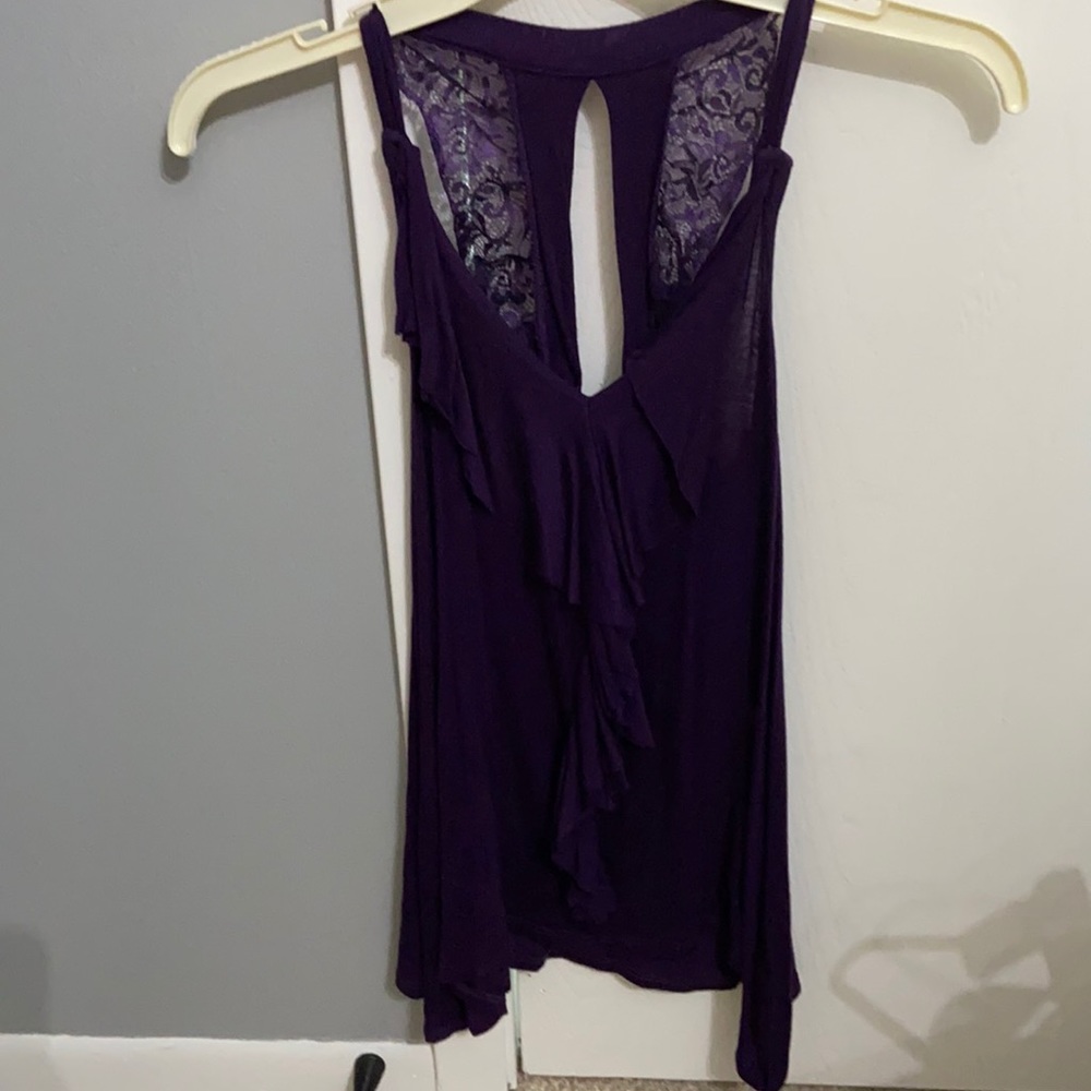 Dark Purple Blouse with Lace